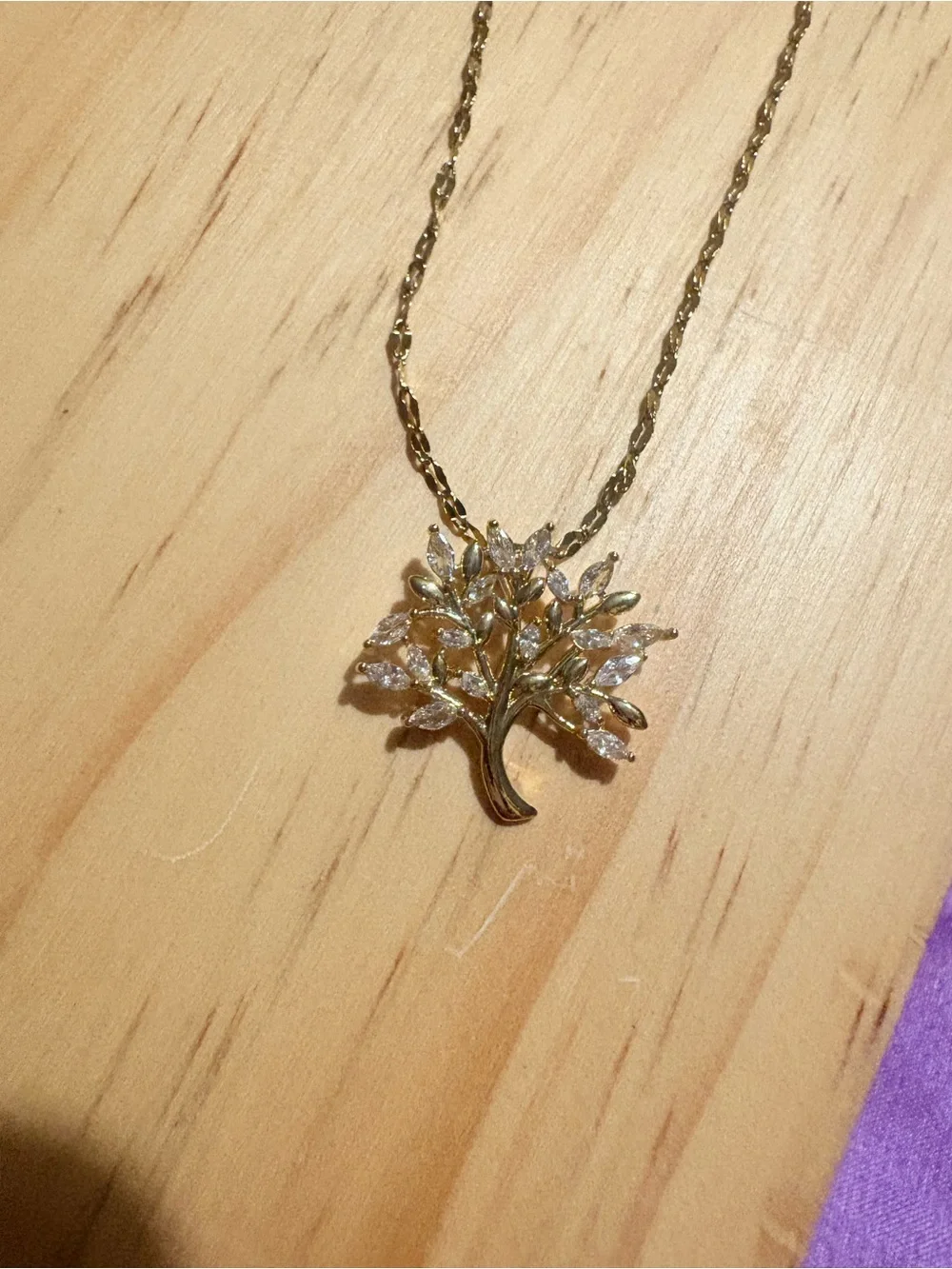 Fashionable and Gorgeous Micro Inlaid Stainless Steel Life Tree Necklace,